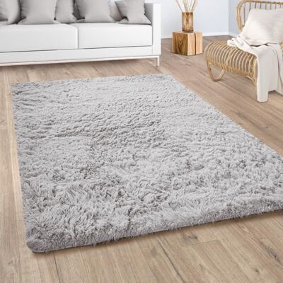 OEM Alfombra De Salón Tuserxln Paco Home Shaggy, Pelo Largo De Piel Sintética, Gris Plateado Suave, 140x200 Cm OEM Alfombra De Salón Tuserxln Paco Home Shaggy, Pelo Largo De Piel Sintética, Gris Plateado Suave, 140x200 Cm