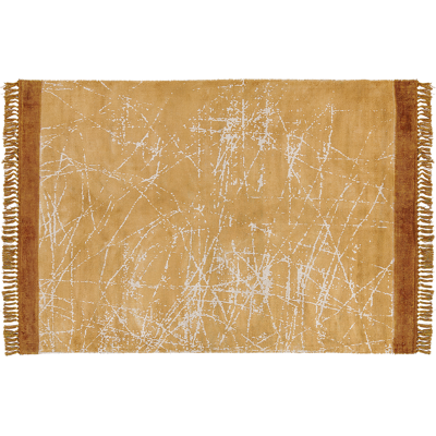Alfombra de Viscosa Naranja Beliani - Estilo Moderno Glam 160x230 Alfombra de Viscosa Naranja Beliani - Estilo Moderno Glam 160x230