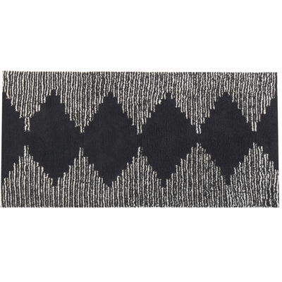 Alfombra de algodón Beliani - Blanco y negro - 80x150cm - Estilo escandinavo Alfombra de algodón Beliani - Blanco y negro - 80x150cm - Estilo escandinavo