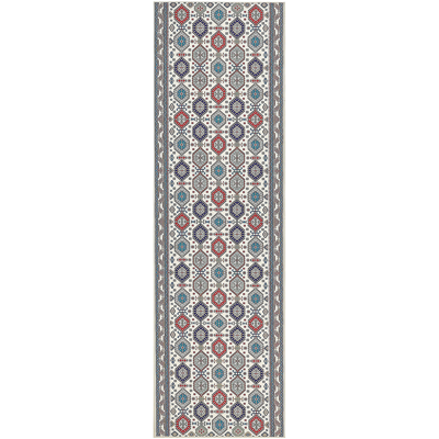 Alfombra runner multicolor de poliéster 60 x 200 cm patrón oriental antideslizante - Alfombra de pasillo Alfombra runner multicolor de poliéster 60 x 200 cm patrón oriental antideslizante - Alfombra de pasillo