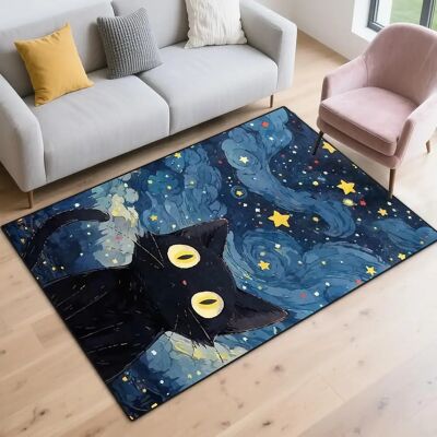 OEM Alfombra Con Estampado De Gato Negro, Antideslizante Y Lavable, De Suave Terciopelo, Ideal Para Dormitorios, Baños Y Salas De Estar. 60 X 90 Cm. OEM Alfombra Con Estampado De Gato Negro, Antideslizante Y Lavable, De Suave Terciopelo, Ideal Para Dormitorios, Baños Y Salas De Estar. 60 X 90 Cm.
