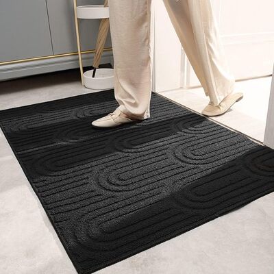 OEM Felpudo De Interior, Alfombras De Suelo De Interior, 60x90cm, Fibra De Polipropileno, Negro, Lavable, Alfombra Antideslizante OEM Felpudo De Interior, Alfombras De Suelo De Interior, 60x90cm, Fibra De Polipropileno, Negro, Lavable, Alfombra Antideslizante