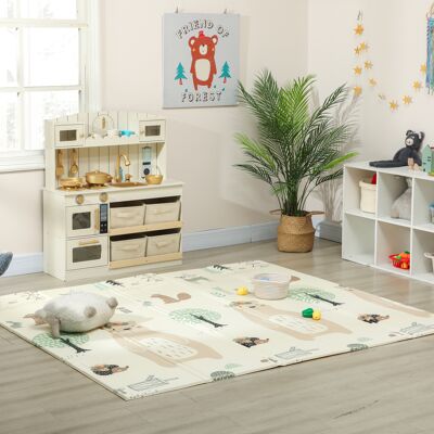 PZCC Alfombra De Juegos Para Bebés, Alfombra Plegable De Doble Cara Para Gatear, Reversible E Impermeable, Con Diseño De Animales. PZCC Alfombra De Juegos Para Bebés, Alfombra Plegable De Doble Cara Para Gatear, Reversible E Impermeable, Con Diseño De Animales.
