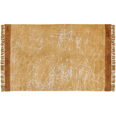 Alfombra de viscosa naranja Beliani - Estilo moderno glam Alfombra de viscosa naranja Beliani - Estilo moderno glam