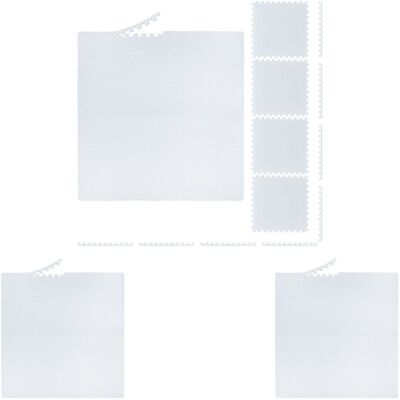 RELAXDAYS Suelo Goma, 60x60cm, 16 Esterilla Fitness Con Borde, Goma Eva, 3m², Gimnasio, Alfombra Puzle, Protector, Blanco RELAXDAYS Suelo Goma, 60x60cm, 16 Esterilla Fitness Con Borde, Goma Eva, 3m², Gimnasio, Alfombra Puzle, Protector, Blanco