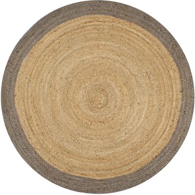 DÉCOSHOP26 Alfombra De Yute Hecha A Mano Con Borde Gris 90 Cm Dec023469 DÉCOSHOP26 Alfombra De Yute Hecha A Mano Con Borde Gris 90 Cm Dec023469