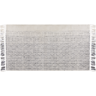 Alfombra de lana Beliani blanca y gris 80x150cm Hecha a mano Alfombra de lana Beliani blanca y gris 80x150cm Hecha a mano