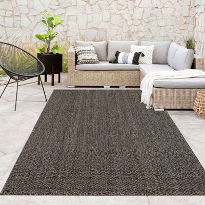 Paco Home - Alfombra Exterior Resistente a la Intemperie Balcón Salón Monocromo Antracita 120x160 cm - Outdoor rug Paco Home - Alfombra Exterior Resistente a la Intemperie Balcón Salón Monocromo Antracita 120x160 cm - Outdoor rug