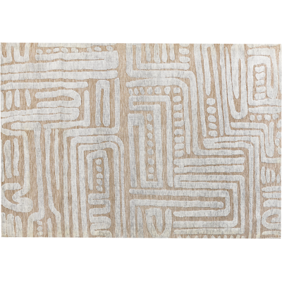 BELIANI Alfombra De Sala De Estar Moderna Con Diseño Geométrico Beige 160 X 230 Cm Mandai BELIANI Alfombra De Sala De Estar Moderna Con Diseño Geométrico Beige 160 X 230 Cm Mandai