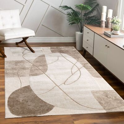 Paco Home - Alfombra Salon De Habitacion Pelo Corto Motivo Floral Arcoíris Geometrico 200x290 Cm, Beige Paco Home - Alfombra Salon De Habitacion Pelo Corto Motivo Floral Arcoíris Geometrico 200x290 Cm, Beige
