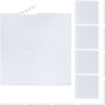 Relaxdays - Suelo Goma, 60x60cm, 40 Esterillas Fitness Con Borde, Goma Eva, 3m², Gimnasio, Alfombra Puzle, Protector, Blanco Relaxdays - Suelo Goma, 60x60cm, 40 Esterillas Fitness Con Borde, Goma Eva, 3m², Gimnasio, Alfombra Puzle, Protector, Blanco