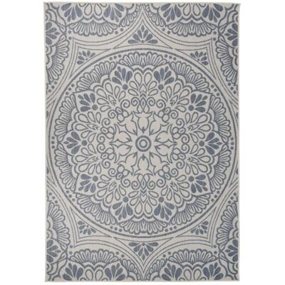 Alfombra de Exterior de Tejido Plano vidaXL 160x230 cm Patrón Azul - Alfombra Exterior Alfombra de Exterior de Tejido Plano vidaXL 160x230 cm Patrón Azul - Alfombra Exterior