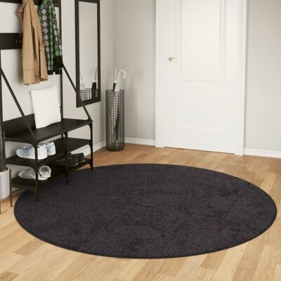 Vidaxl - Alfombra Lavable Antideslizante Gris Antracita Ø 200 Cm Vidaxl - Alfombra Lavable Antideslizante Gris Antracita Ø 200 Cm