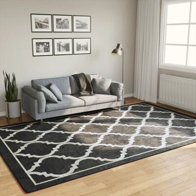 Vidaxl - Alfombra Lavable Antideslizante Negro Y Blanco 190x300 Cm Vidaxl - Alfombra Lavable Antideslizante Negro Y Blanco 190x300 Cm
