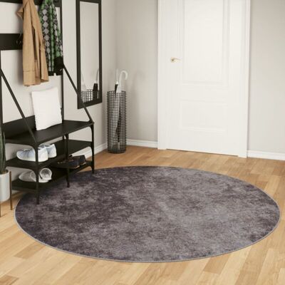 Alfombra Lavable Antideslizante Gris Ø 200 Cm Vidaxl Alfombra Lavable Antideslizante Gris Ø 200 Cm Vidaxl