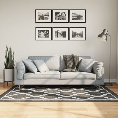 Vidaxl - Alfombra Lavable Antideslizante Negro Y Blanco 120x180 Cm Vidaxl - Alfombra Lavable Antideslizante Negro Y Blanco 120x180 Cm