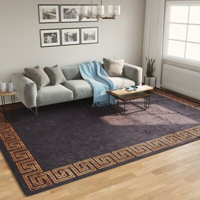 Vidaxl - Alfombra Lavable Antideslizante Negro Y Dorado 400x300 Cm Vidaxl - Alfombra Lavable Antideslizante Negro Y Dorado 400x300 Cm