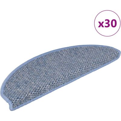 Vidaxl - Alfombra Autoadhesiva Escalera Sisal 30 Uds 65x21x4 Cm Azul Vidaxl - Alfombra Autoadhesiva Escalera Sisal 30 Uds 65x21x4 Cm Azul