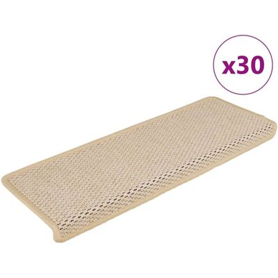 Alfombra Autoadhesiva Escalera Sisal 30 Uds 65x21x4 Cm Cream Vidaxl Alfombra Autoadhesiva Escalera Sisal 30 Uds 65x21x4 Cm Cream Vidaxl