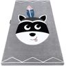 RUGSX Alfombra petit raccoon mukki mapache gris grey 140x190 cm