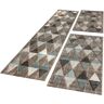 Alfombra Para Alrededor De La Cama Contorneada Rombos Beige Turquesa Juego De 3 Piezas 2x 60x110 1x 80x300 - Paco Home