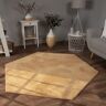 Alfombra Salon Pelo Largo Se Puede Lavar En La Lavadora Suave Felpa Amarillo 150x170 cm Hexagonal - Paco Home