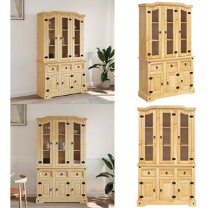 VIDAXL Aparador Corona Madera Maciza Pino Mexicano 112x43x196 Cm - Madera Maciza - Pino Mexicano VIDAXL Aparador Corona Madera Maciza Pino Mexicano 112x43x196 Cm - Madera Maciza - Pino Mexicano