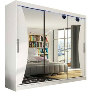 MIRJAN24 Armario Closico 120, Blanco, 215x250x58cm, Puertas De Armario: Correderas, Número De Estantes: 0, Led MIRJAN24 Armario Closico 120, Blanco, 215x250x58cm, Puertas De Armario: Correderas, Número De Estantes: 0, Led