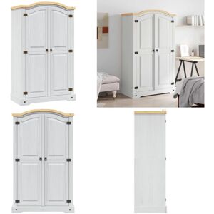VIDAXL Armario Madera De Pino Mexicano Estilo Corona Blanco 2 Puertas - Armario Estilo Corona - Armario De Pino VIDAXL Armario Madera De Pino Mexicano Estilo Corona Blanco 2 Puertas - Armario Estilo Corona - Armario De Pino