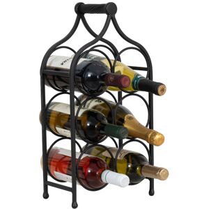 Biscottini - Botellero De Hierro Botellero De Mesa 46x24 Cm Botellero De Cocina Estante Para Botellas De Vino Bodega Botellero De Mostrador Biscottini - Botellero De Hierro Botellero De Mesa 46x24 Cm Botellero De Cocina Estante Para Botellas De Vino Bodega Botellero De Mostrador