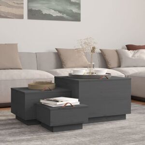 Cajas De Almacenaje Con Tapa 3 Pzas Madera Maciza Pino Gris Vidaxl Cajas De Almacenaje Con Tapa 3 Pzas Madera Maciza Pino Gris Vidaxl