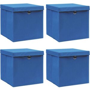 Cajas De Almacenaje Con Tapas 4 Uds Tela Azul 32x32x32 Cm Vidaxl Cajas De Almacenaje Con Tapas 4 Uds Tela Azul 32x32x32 Cm Vidaxl