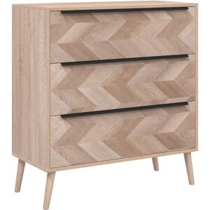 Vidaxl Cajonera de roble Sonoma con 3 cajones Vidaxl Cajonera de roble Sonoma con 3 cajones