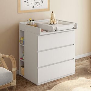 IDMARKET Mueble Cambiador Ambre Blanco 3 Cajones Cambiador Y 2 Estantes Extraíbles IDMARKET Mueble Cambiador Ambre Blanco 3 Cajones Cambiador Y 2 Estantes Extraíbles