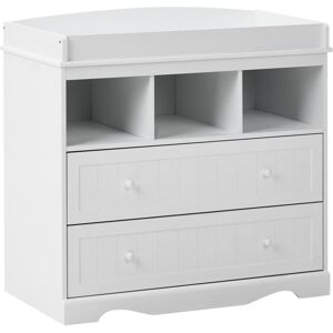 BELIANI Cambiador Moderno Con Estantes Y Cajones Tablero De Partículas Mdf Almacenaje Habitación Infantil Blanco Virden BELIANI Cambiador Moderno Con Estantes Y Cajones Tablero De Partículas Mdf Almacenaje Habitación Infantil Blanco Virden