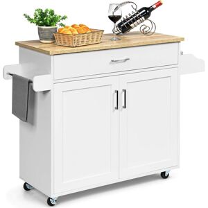 Carrito De Cocina Carro De Servicio Comedor Con Ruedas,toallero,cajón, Puerta Y Estantes Gabinete Mueble De Cocina - Costway Carrito De Cocina Carro De Servicio Comedor Con Ruedas,toallero,cajón, Puerta Y Estantes Gabinete Mueble De Cocina - Costway