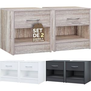 Mesita De Noche 41x39x28cm Mesa Auxiliar Cajón Compartimento Abierto Asa Cómoda Dormitorio Mesilla Salón Mueble Recibidor - Varios Colores 2er Set Eiche (de) - Casaria Mesita De Noche 41x39x28cm Mesa Auxiliar Cajón Compartimento Abierto Asa Cómoda Dormitorio Mesilla Salón Mueble Recibidor - Varios Colores 2er Set Eiche (de) - Casaria