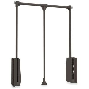 Colgador Abatible Para Armario Hang, Ancho Regulable 600-830mm, Acero Y Plástico, Pintado Moka - Emuca Colgador Abatible Para Armario Hang, Ancho Regulable 600-830mm, Acero Y Plástico, Pintado Moka - Emuca