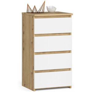 Cómoda Akord Cl4 Roble Artisan 40 Cm 4 Cajones Frente En Color Blanco 40x35x74 Cm Cómoda Akord Cl4 Roble Artisan 40 Cm 4 Cajones Frente En Color Blanco 40x35x74 Cm
