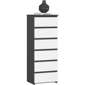 Cómoda Akord Cl6 Grafito Gris 40 Cm 6 Cajones Frente En Color Blanco 40x35x109 Cm Cómoda Akord Cl6 Grafito Gris 40 Cm 6 Cajones Frente En Color Blanco 40x35x109 Cm