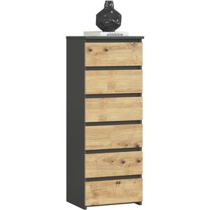 Cómoda Akord Cl6 Grafito Gris 40 Cm 6 Cajones Frente En Color Roble Artisan 40x35x109 Cm Cómoda Akord Cl6 Grafito Gris 40 Cm 6 Cajones Frente En Color Roble Artisan 40x35x109 Cm