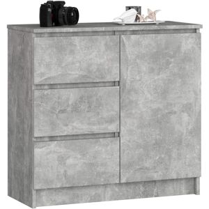 Cómoda Akord Jerry Gris Hormigón 80 Cm 1 Puerta 3 Cajones Frente En Color Gris Hormigón 2 Estantes 80x35x77 Cm Cómoda Akord Jerry Gris Hormigón 80 Cm 1 Puerta 3 Cajones Frente En Color Gris Hormigón 2 Estantes 80x35x77 Cm