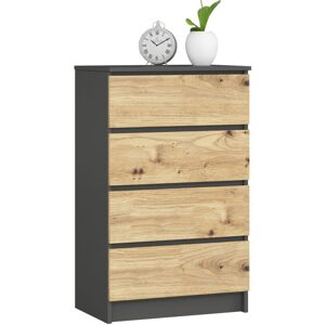 Cómoda Akord K60 Grafito Gris 60 Cm 4 Cajones Frente En Color Roble Artisan 60x40x99 Cm Cómoda Akord K60 Grafito Gris 60 Cm 4 Cajones Frente En Color Roble Artisan 60x40x99 Cm