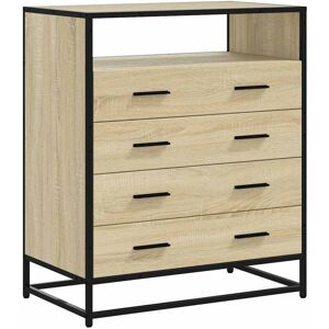 Cajonera De Madera Contrachapada Roble Sonoma 70x41x83,5 Cm Vidaxl Cajonera De Madera Contrachapada Roble Sonoma 70x41x83,5 Cm Vidaxl