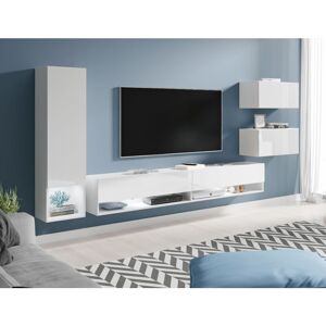 BRATEX Conjunto De Muebles De Salón Amadeo, Juego De Muebles De Salón, Iluminación Led Incluida, Color Blanco/blanco Brillo BRATEX Conjunto De Muebles De Salón Amadeo, Juego De Muebles De Salón, Iluminación Led Incluida, Color Blanco/blanco Brillo