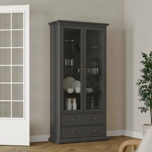 Dmora - Vitrina Honore, Aparador De Exposición, Vitrina Multiusos, Aparador De Salón, 96x42 H201 Cm, Gris Dmora - Vitrina Honore, Aparador De Exposición, Vitrina Multiusos, Aparador De Salón, 96x42 H201 Cm, Gris