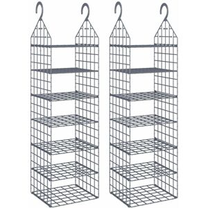 Vidaxl - Estanterías Colgantes Para Armario Con 7 Estantes 2 Unidades Gris Vidaxl - Estanterías Colgantes Para Armario Con 7 Estantes 2 Unidades Gris