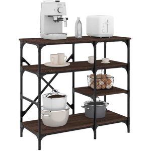 Vidaxl - Estantería De Cocina Madera Ingeniería Metal Marrón 90x40x84 Cm Vidaxl - Estantería De Cocina Madera Ingeniería Metal Marrón 90x40x84 Cm