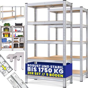 2x Estanterías Almacenaje 180x90x40cm 5 Estantes Mdf Altura Ajustable Máx. 875kg Estantería De Taller - Monzana 2x Estanterías Almacenaje 180x90x40cm 5 Estantes Mdf Altura Ajustable Máx. 875kg Estantería De Taller - Monzana