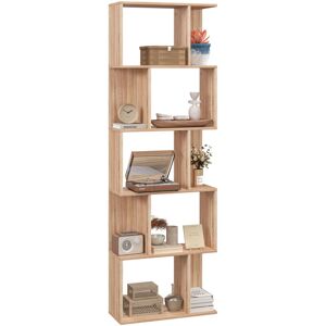 Homcom Librería De 5 Niveles, Biblioteca, Estantería Para Libros En Forma De S, Para Salón, Dormitorio, Estudio, Oficina, 24x60x184,5 Cm, Natural Homcom Librería De 5 Niveles, Biblioteca, Estantería Para Libros En Forma De S, Para Salón, Dormitorio, Estudio, Oficina, 24x60x184,5 Cm, Natural